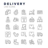 Delivery Line Icons Set vector