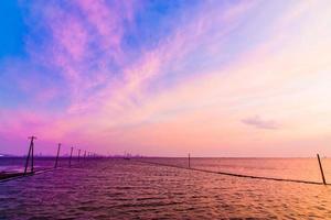 Tokyo bay with beautiful sunset sky photo