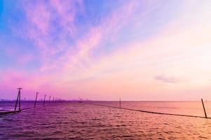 Tokyo bay with beautiful sunset sky photo