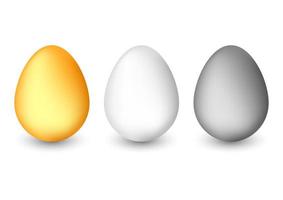huevos vectoriales realistas aislados en un fondo blanco vector