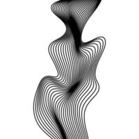 Black and white design Abstract 3D geometrical background with optical illusion vector