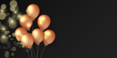 Birthday festive background with helium balloons vector