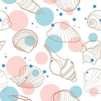 Freshness vibes seashells seamless pattern vector