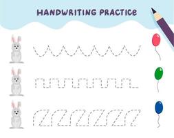 Handwriting practice for kids vector