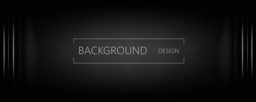 black and dark gray abstract banner horizontal background vector