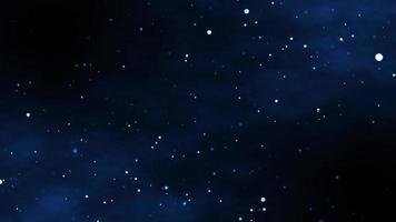 incandescente particelle di stelle volanti sullo sfondo della galassia video