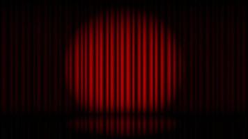 Stage with red curtain and spot light vector illustration
