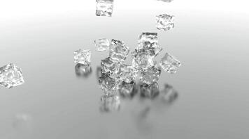 Ice Cubes Falling from Above video