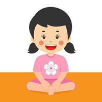 Cute Kid Girl with Yoga Pose vector