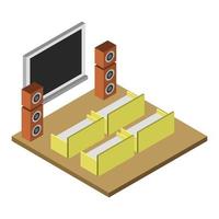 Isometric Cinema Room vector