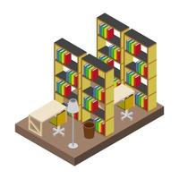 Isometric Library Room vector