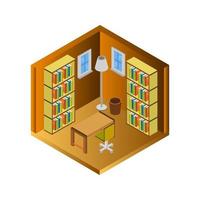 Isometric Library Room vector