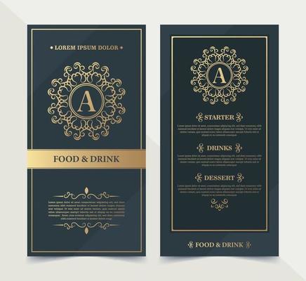 restaurant menu with elegant ornamental style