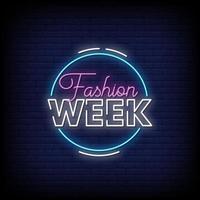 Fashion Week Neon Signs Style Text Vector