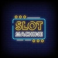 Slot Machine Neon Signs Style Text Vector