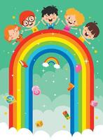 concepto de un arco iris de colores vector