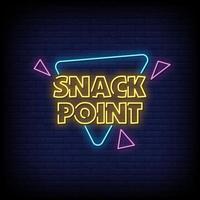 snack point letreros de neón estilo texto vector