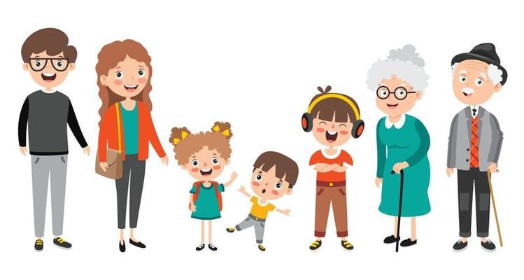 Cartoon Characters In Different Ages 2405480 Vector Art at Vecteezy