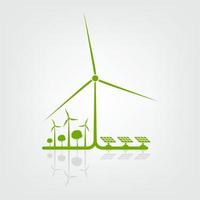 Ecología y concepto de energía eólica ambiental. vector