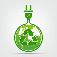 Eco green global energy concept vector
