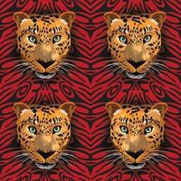 tiger seamless on leopard background vector