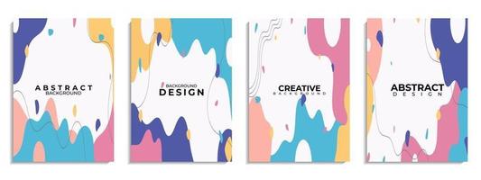 Cover set abstract background Hand drawn various shapes and doodle objects vector