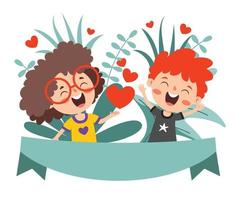 Love Concept With Cartoon Character vector