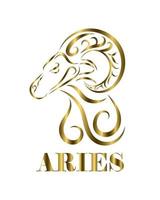 Aries zodiac line art vector