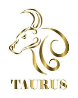Taurus zodiac line art vector