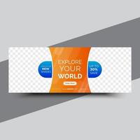 Travel cover banner template vector