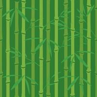 Seamless pattern with bamboo leaves and trunks in green shades vector