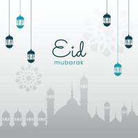 ilustración de banner islámico eid al fitr para publicaciones en redes sociales vector