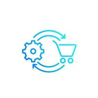order processing line icon for e commerce vector