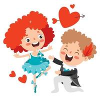 Love Concept With Cartoon Character vector