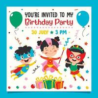 Cute Colorful Birthday Card Template vector