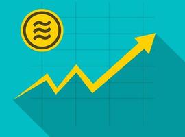 Libra coin concept growth chart on medal coin vector