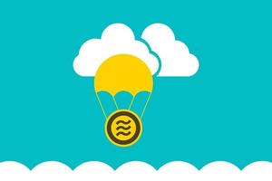 Libra coin flat vector logo finance