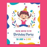 Cute Colorful Birthday Card Template vector