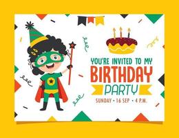 Cute Colorful Birthday Card Template vector