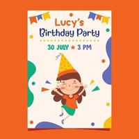 Cute Colorful Birthday Card Template vector