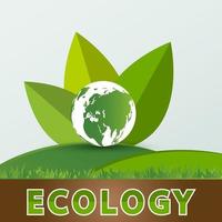 Green earth concept with leaves vector