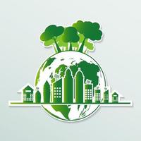 Ecology Green cities concept vector