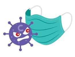 mascarilla protege contra el coronavirus de dibujos animados covid19