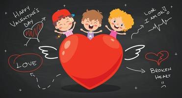 Love Concept With Cartoon Characters vector