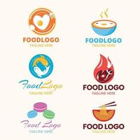 conjunto de diseño de logotipo de comida vector