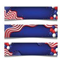 plantillas de banner festivo americano vector