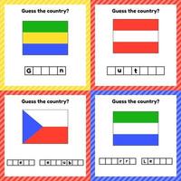 Worksheet on geography for preschool and school kids vector