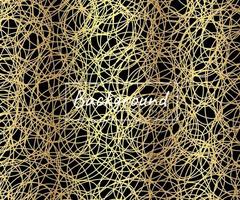 Gold luxurious line pattern with circles hand drawn vector