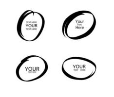 Hand drawn circle line sketch message note round circles vector