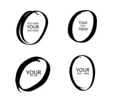 Hand drawn circle line sketch message note round circles vector